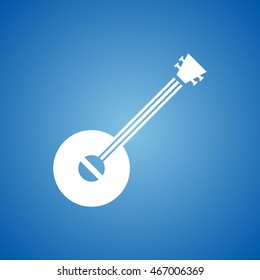Banjo  Icon on blue color. 