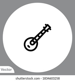 Vector de signos de icono de banjo,Símbolo, ilustración de logotipo para web y móvil