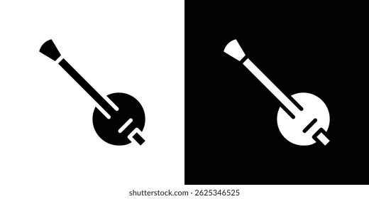 Vetor de linha simples ícone banjo. Símbolo, logotipo.
