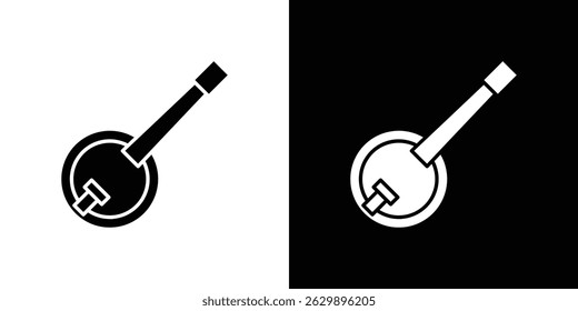 Ícone banjo em estilo de design moderno plano sólido.