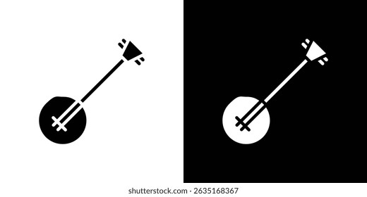 Símbolos de ícone do banjo. Ilustração vetorial.