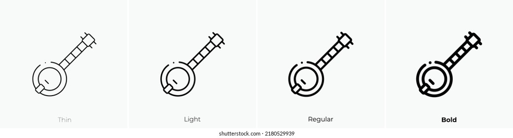 banjo icon. Thin, Light Regular And Bold style design isolated on white background