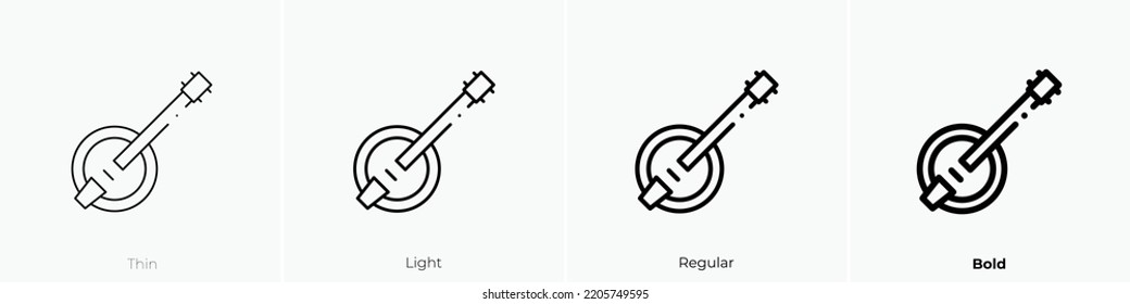 banjo icon. Thin, Light Regular And Bold style design isolated on white background