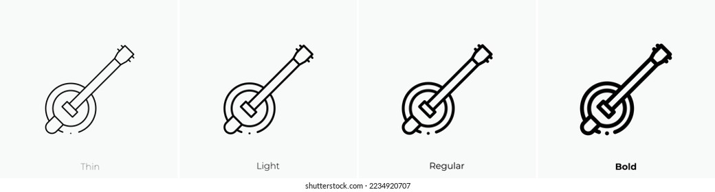 banjo icon. Thin, Light Regular And Bold style design isolated on white background