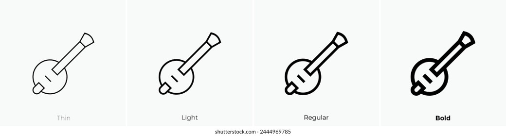 banjo icon. Thin, Light Regular And Bold style design isolated on white background