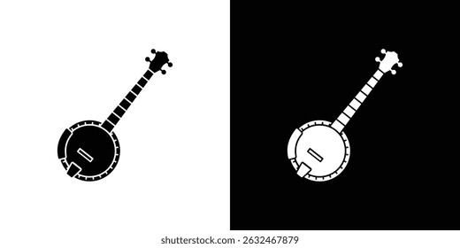 Banjo icon Vector in flat style. Collection silhouettes