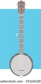 Banjo Icon Vector. Four String Banjo Guitar.