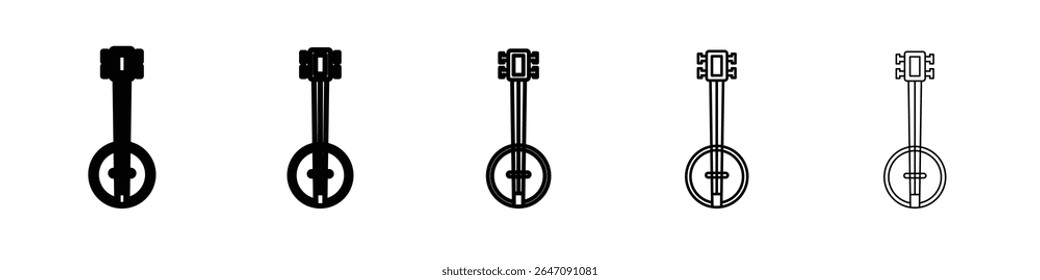 banjo icon vector outline symbol or illustration