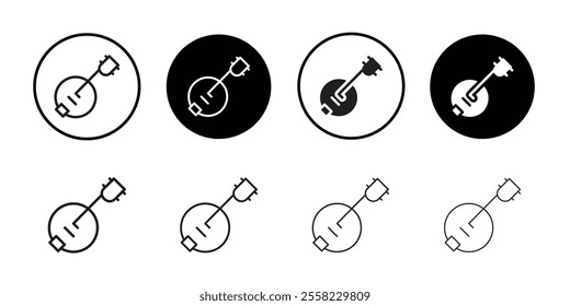 Banjo instrument icon Flat line illustration