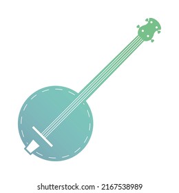 banjo instrument musical icon flat