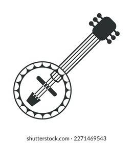 banjo instrument musical isolated icon