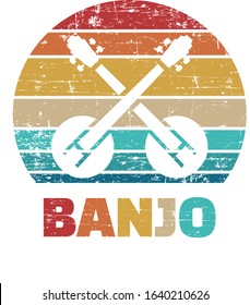 Banjo instruments crossed with vintage background