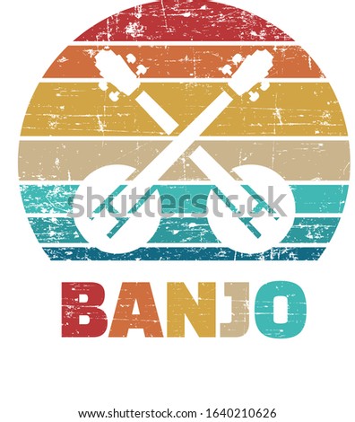 Banjo instruments crossed with vintage background