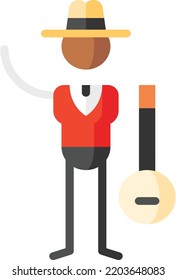 banjo isolated design element stock illustration. Vector on a white background