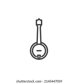 Banjo line icon. linear style sign for mobile concept and web design. Banjo music instrument outline vector icon. Symbol, logo illustration. Vector graphics