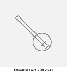 Banjo line icon for web, mobile and infographics. Vector dark grey icon isolated on light grey background.