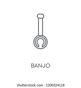 Banjo linear icon. Banjo concept stroke symbol design. Thin graphic elements vector illustration, outline pattern on a white background, eps 10.