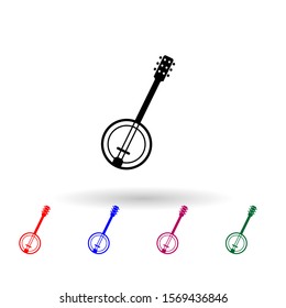 Banjo multi color icon. Simple glyph, flat vector of music instrument icons for ui and ux, website or mobile application