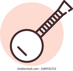 Banjo Music, Illustration, Vector On A White Background.