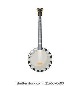 banjo music instrument icon isolated