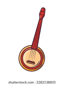 banjo music instrument icon isolated