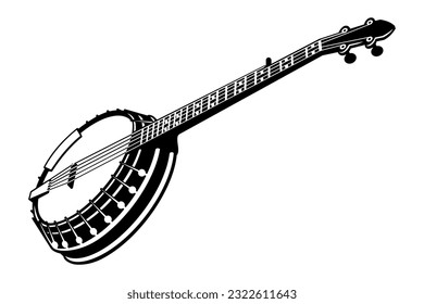 Banjo. Music instrument icon. Vector clipart isolated on white.