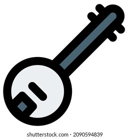 Banjo music instrument like guitar with the round Shape at bottom