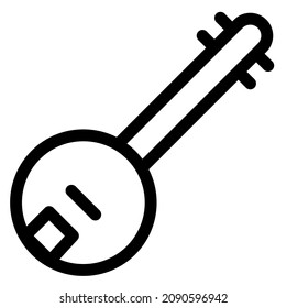 Banjo music instrument like guitar with the round Shape at bottom