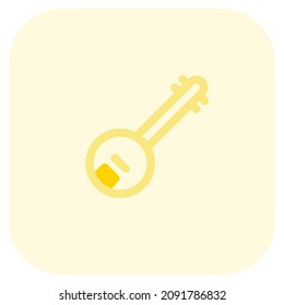 Banjo music instrument like guitar with the round Shape at bottom