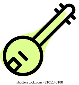 Banjo music instrument like guitar with the round Shape at bottom