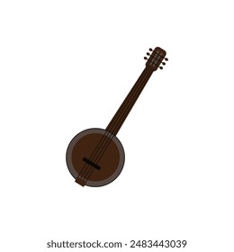 Banjo music instrument silhouette vector illustration 