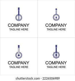 banjo musical instrument icon set
can be used for digital and print
