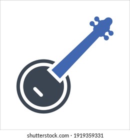 Banjo Musikinstrumentensymbol, Vektorgrafik