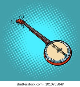 banjo musical instrument. Pop art retro vector illustration comic cartoon hand drawing