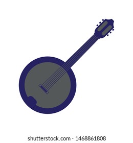 banjo musical on white background