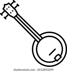Banjo Outline vector illustration icon