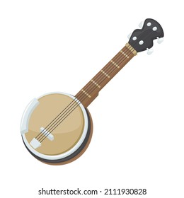 Banjo Sign Emoji Icon Illustration. Music Instrument Vector Symbol Emoticon Design Clip Art Sign Comic Style.