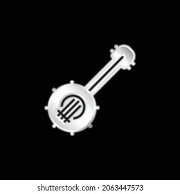 Banjo silver plated metallic icon