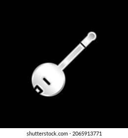 Banjo silver plated metallic icon