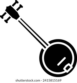 Banjo solid and glyph vector illustration