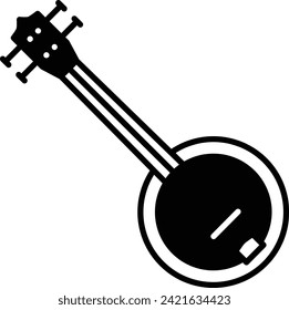 Banjo solid glyph vector illustration