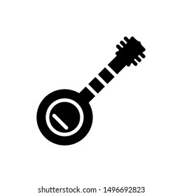 banjo solid icon sign.banjo symbol, logo illustration. Different style icons set. Pixel perfect vector graphics - Vector