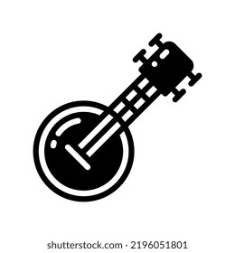 Banjo Solid Style Icon. Vector Illustration For Graphic Design, Website, App. EPS 10