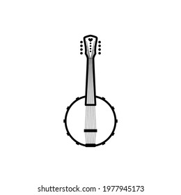 banjo string instrument simple flat minimalist logo design