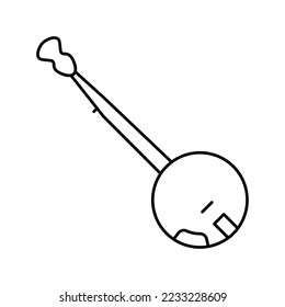 banjo stringed musician instrument line icon vector. banjo stringed musician instrument sign. isolated contour symbol black illustration