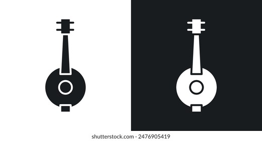 Banjo thin vector icon collection.