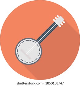 Banjo Vector Flat Colour Icon 