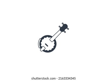 Banjo vector flat emoticon. Isolated Banjo illustration. Banjo icon