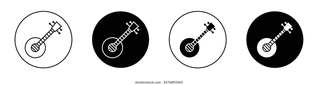 Banjo vector icon symbol in flat style.