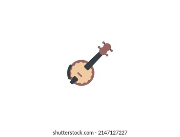 Banjo Vector Isolated Emoticon. Banjo Icon